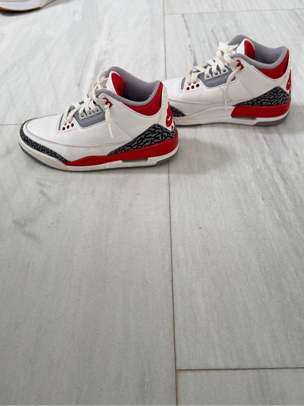 Nike White and Red Retro Basketball Sneakers with Elephant Print